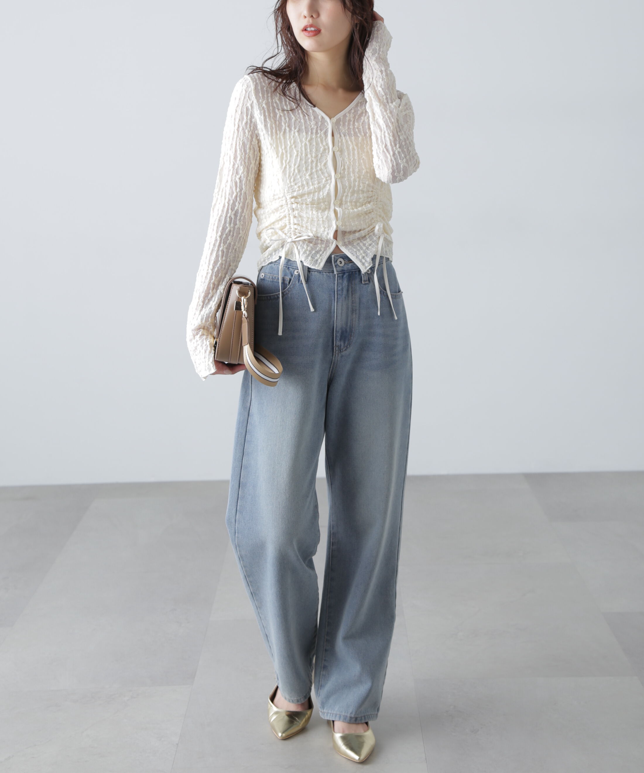  「シアーレースドロストカーディガン」|Tシャツ・カットソー|