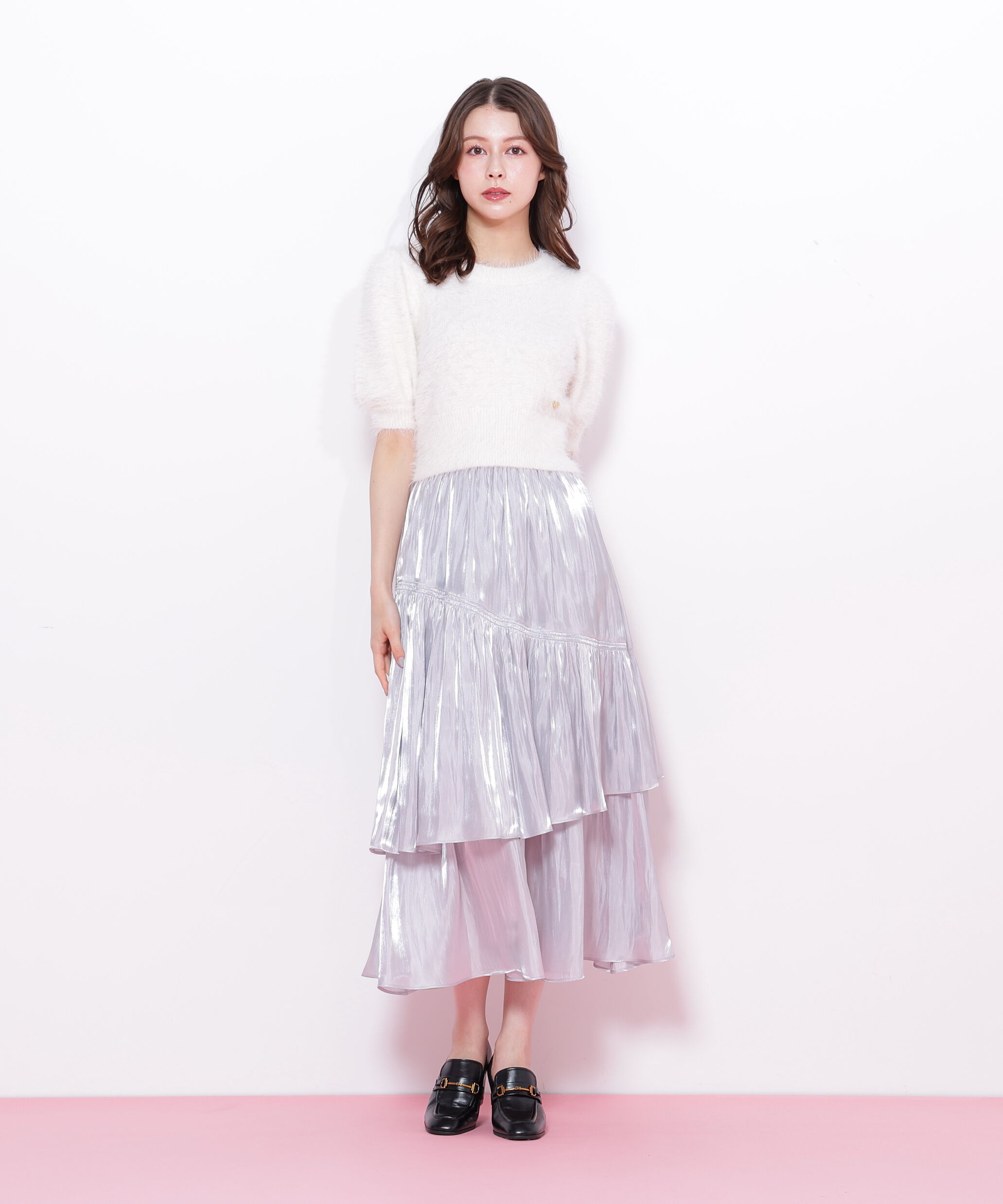  「割繊ティアードスカート」|スカート|