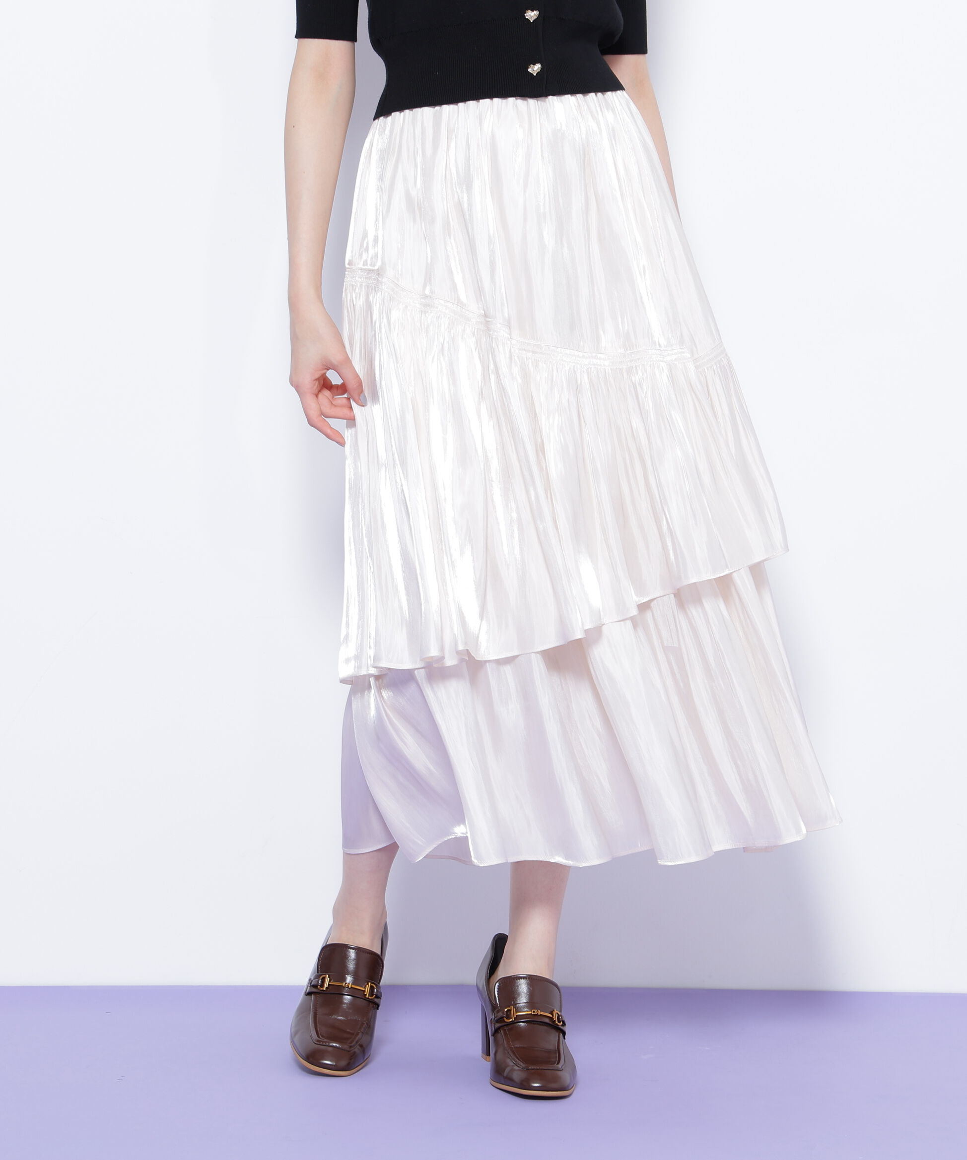  「割繊ティアードスカート」|スカート|