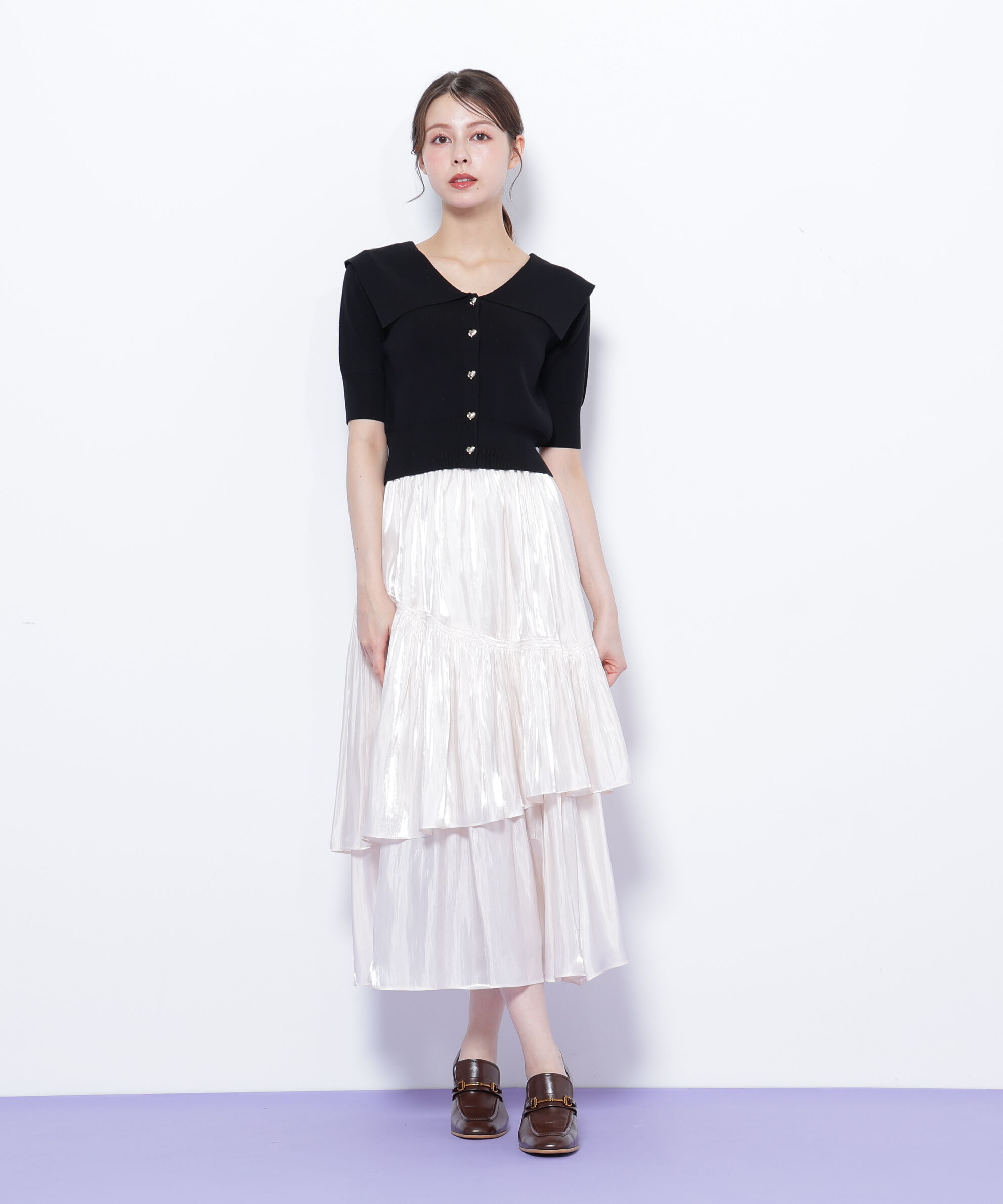  「割繊ティアードスカート」|スカート|