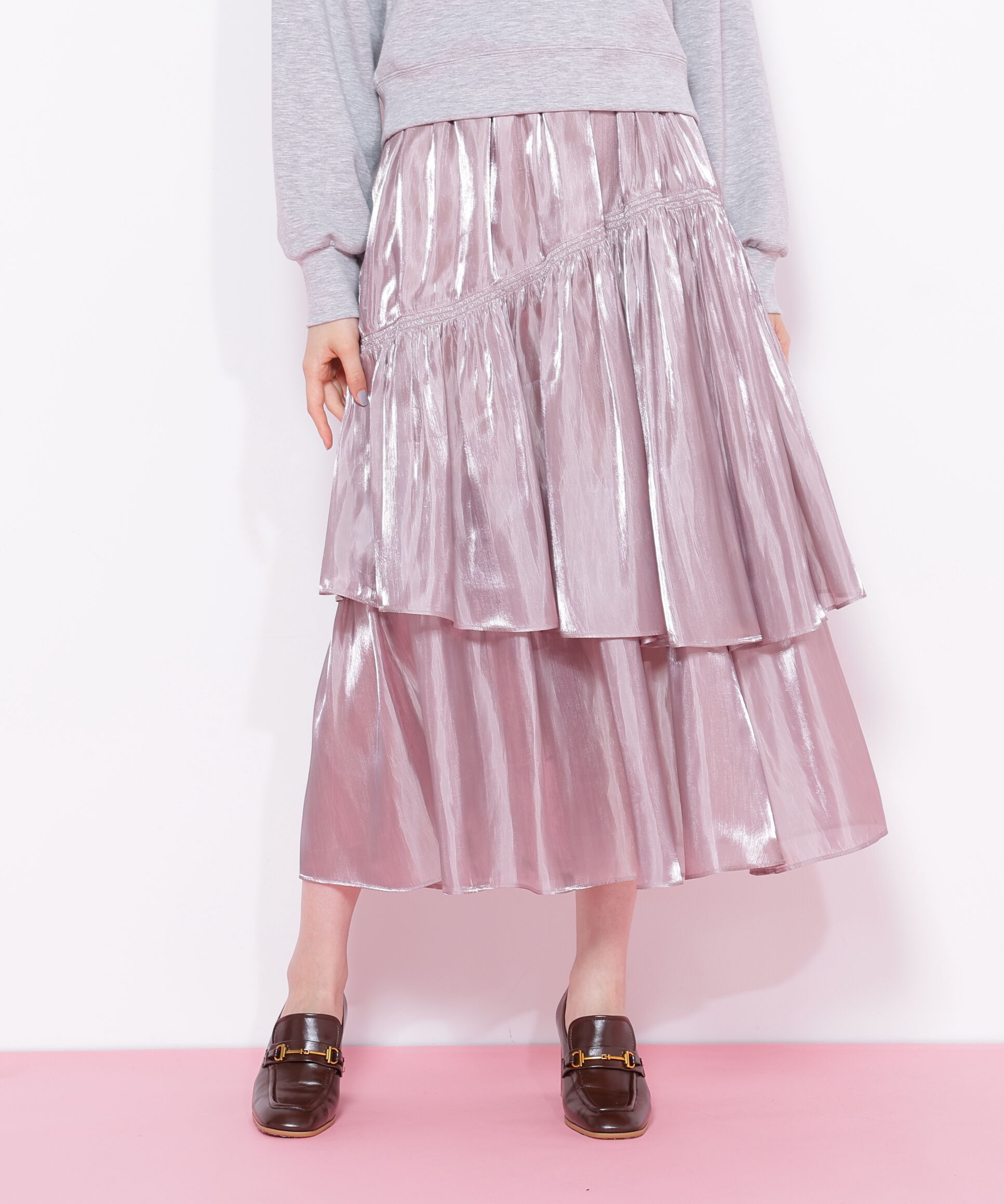  「割繊ティアードスカート」|スカート|