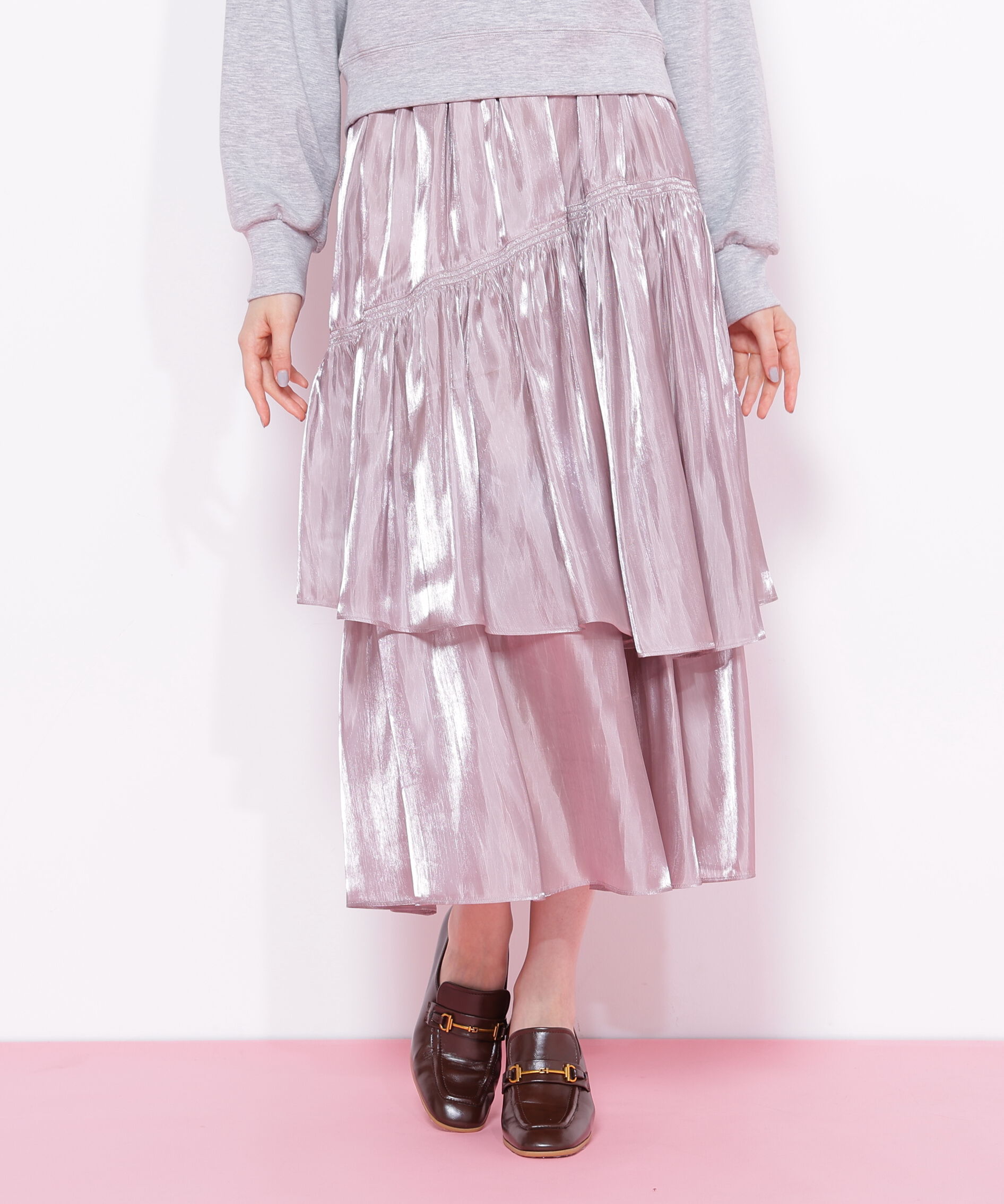  「割繊ティアードスカート」|スカート|