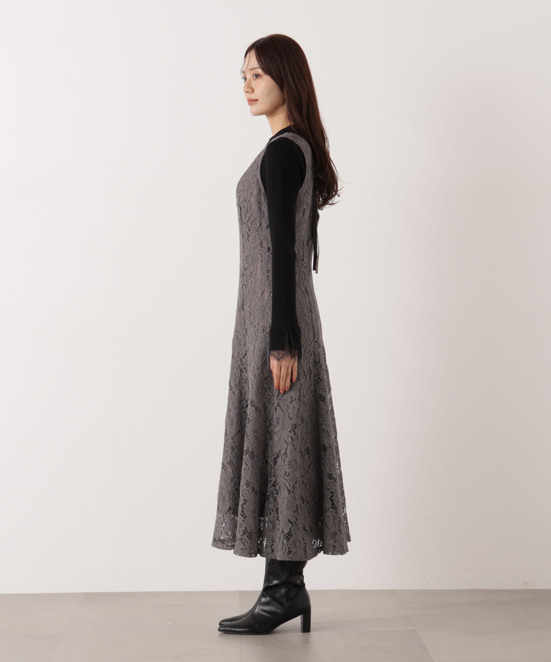 PROPORTION BODY DRESSING「Vネックレースジャンスカ 26SS」|ワンピース|