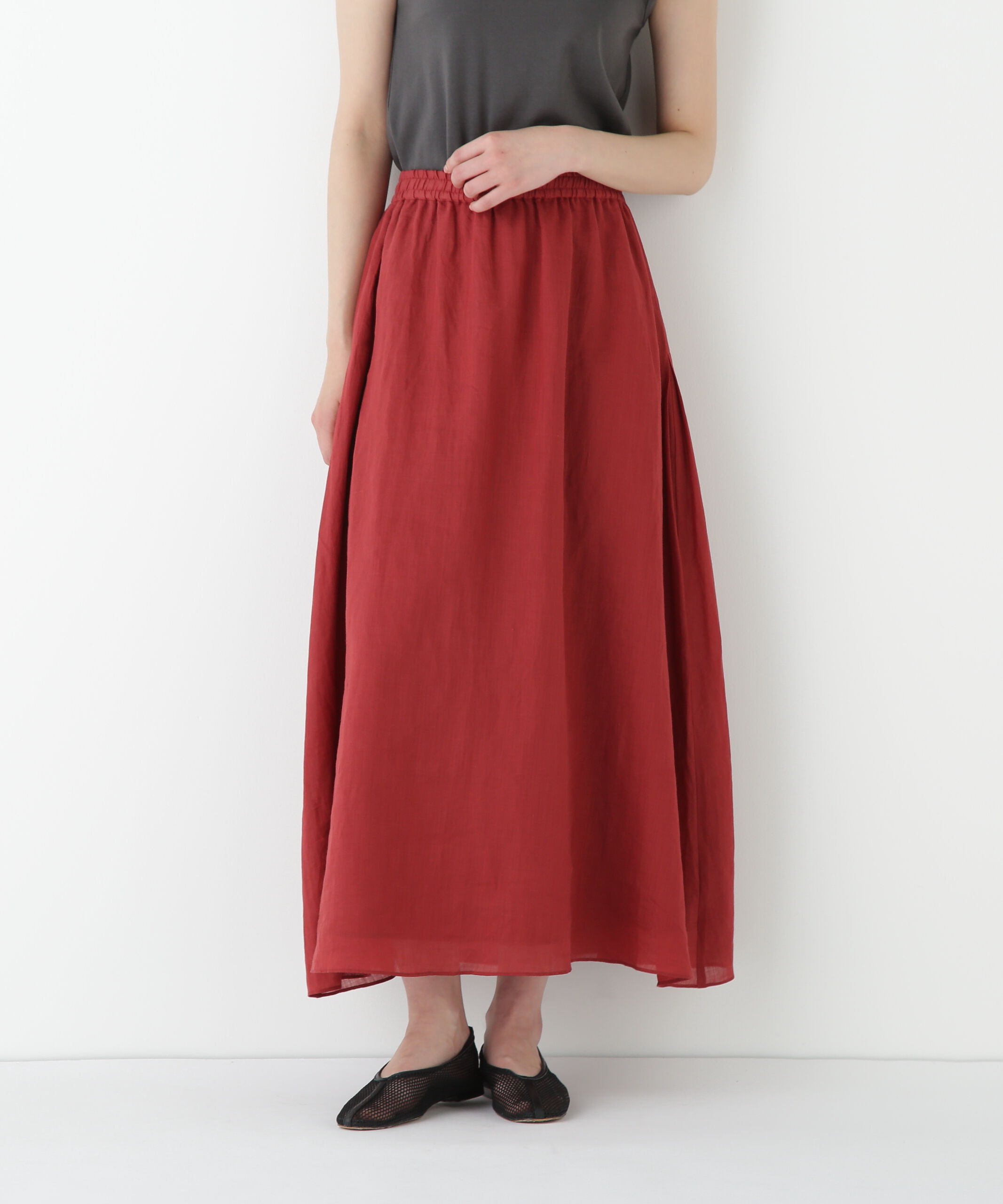  「◆ラミーサイドボックスタックギャザースカート」|スカート|