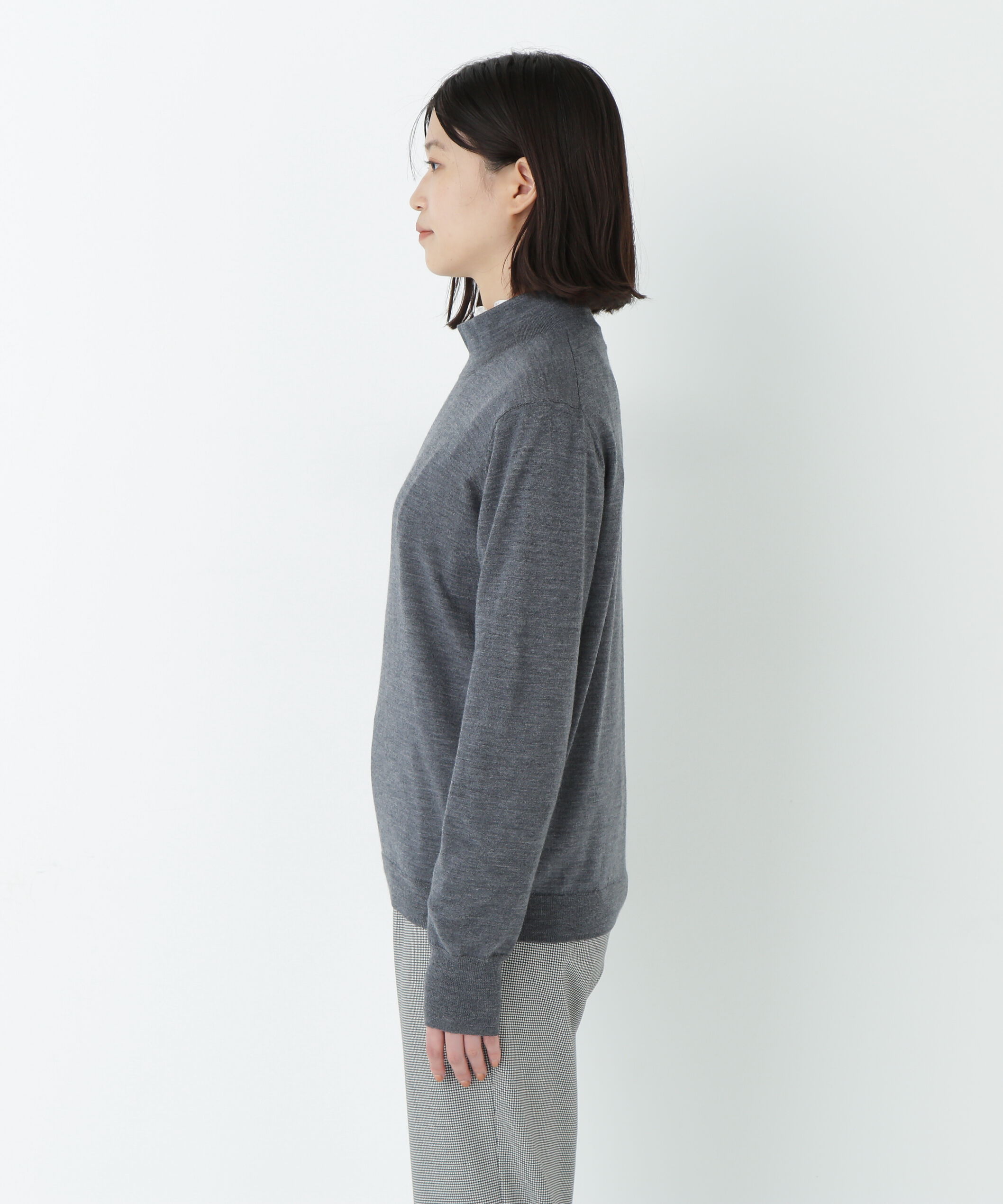 「梳毛天竺ハイネックプルオーバー」|ニット・セーター|