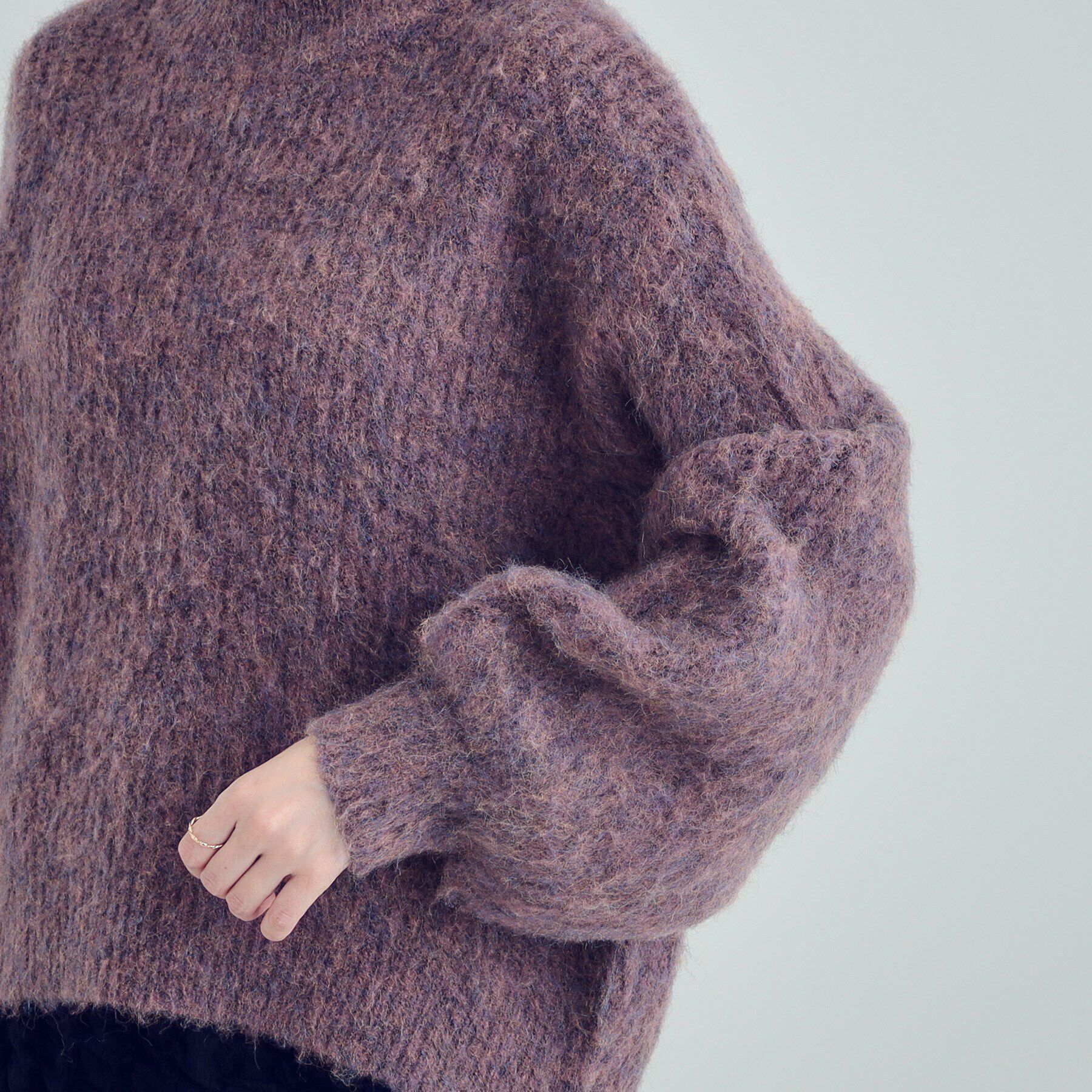 SHOO･LA･RUE「【S-LL/体型カバー】ふわふわMIXハイネックニット」|ニット・セーター|