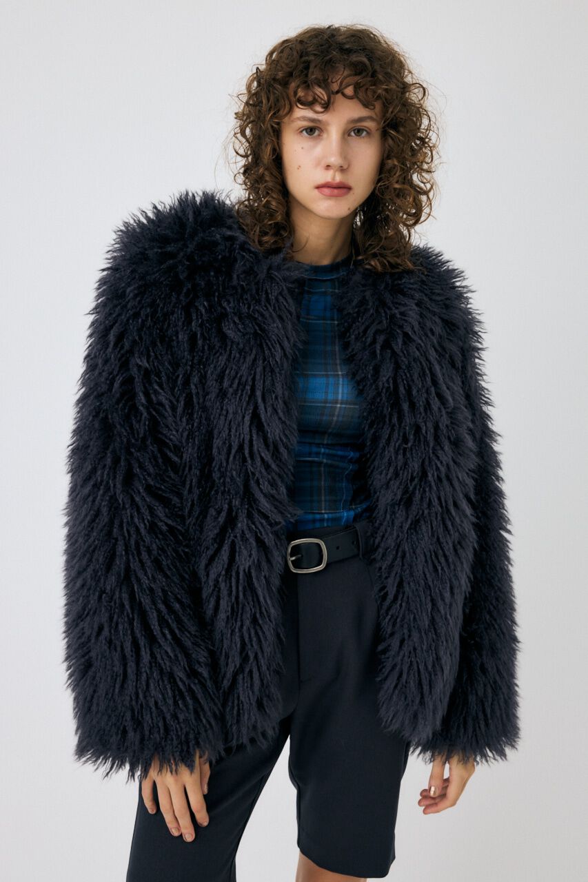 MOUSSY「MESSY FAUX ファーコート」|その他|GRY