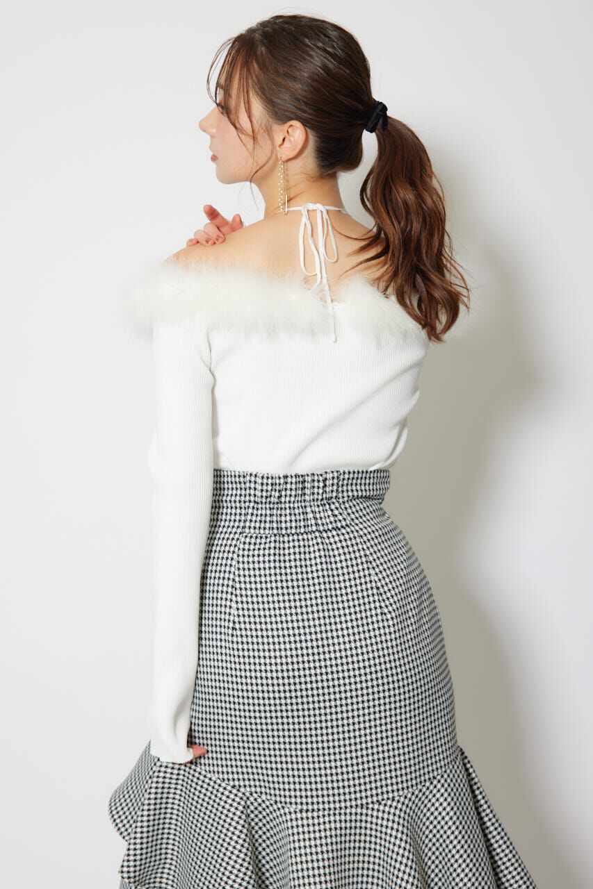 rienda「many wayフェザーオフショルニットトップス」|ニット・セーター|