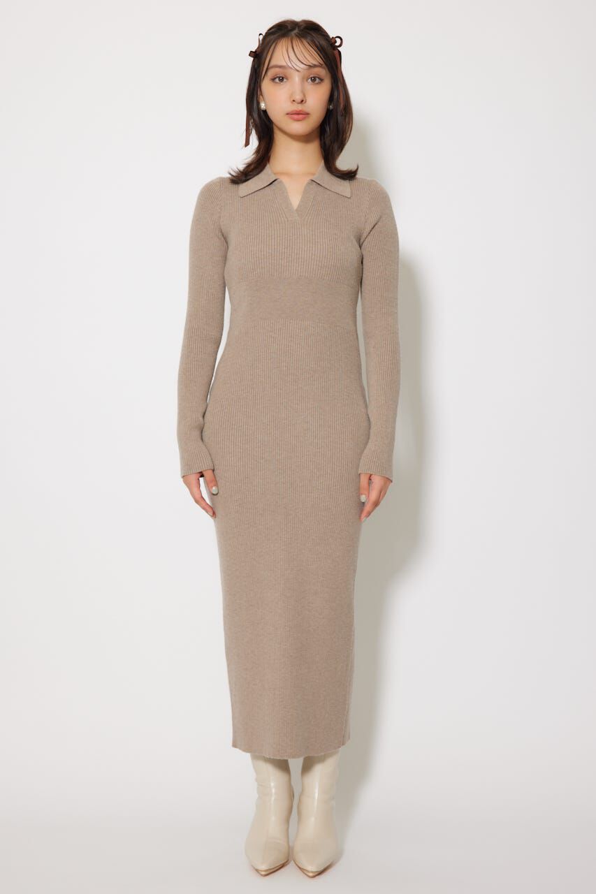 rienda「スキッパーニットワンピース」|ワンピース|