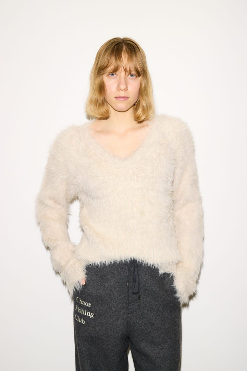 SLY「SHAGGY V／N TUCK PUFF トップス」|ニット・セーター|