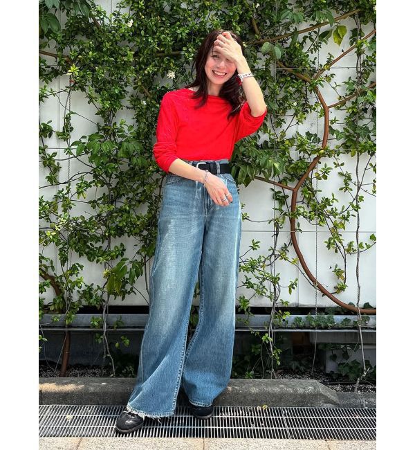 Ungrid「オフショルデザインシアーロングスリーブTee」|Tシャツ・カットソー|