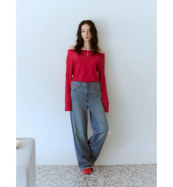 Ungrid「オフショルデザインシアーロングスリーブTee」|Tシャツ・カットソー|