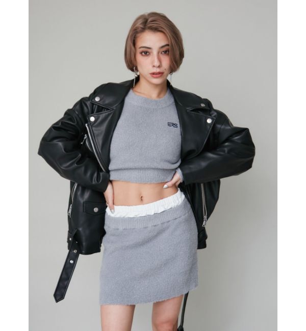 EVRIS「ワンポイントファンシーヤーンニットトップス【セットアップ着用可能】」|ニット・セーター|