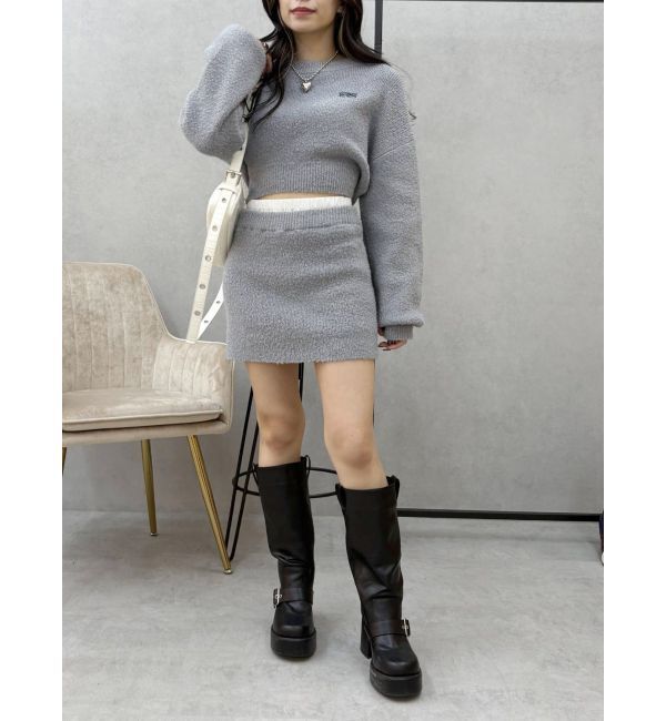 EVRIS「ワンポイントファンシーヤーンニットトップス【セットアップ着用可能】」|ニット・セーター|