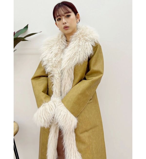 EVRIS「フェイクファームートンロングコート」|その他|