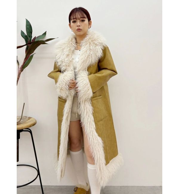 EVRIS「フェイクファームートンロングコート」|その他|