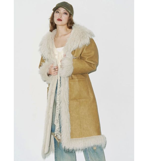 EVRIS「フェイクファームートンロングコート」|その他|