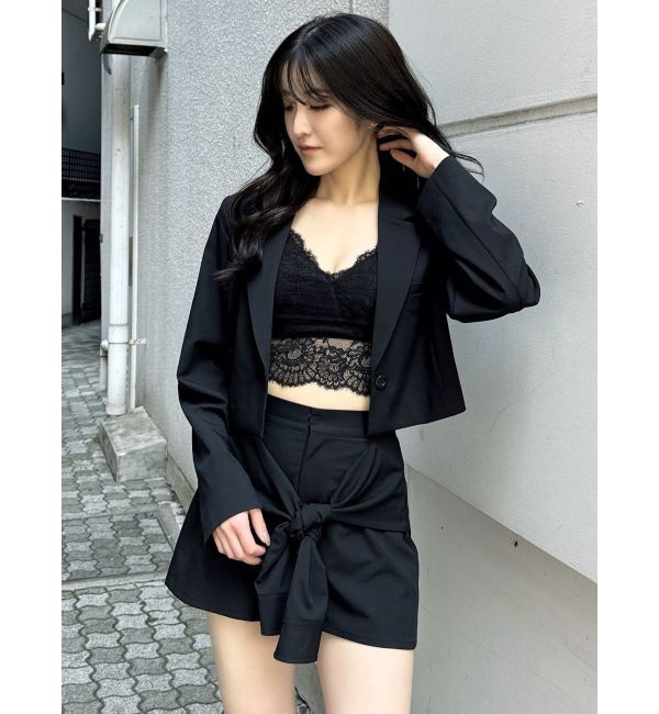 GYDA「ショートジャケット【SETUP着用可】」|テーラードジャケット|ブラック