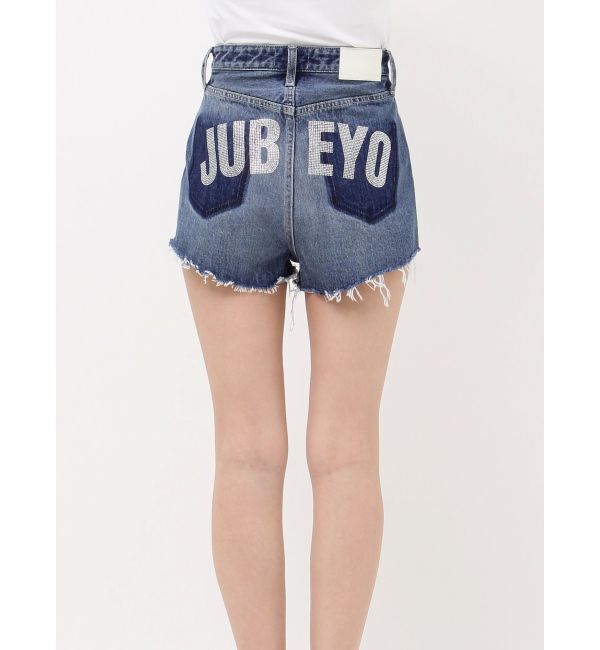 GYDA「ハイウエストJUBEYO bijouデニムショートパンツ」|デニム|