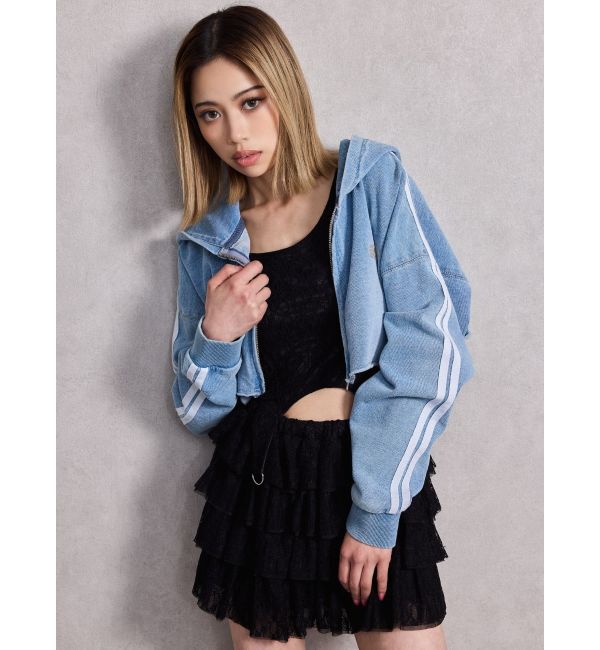 GYDA「Mix material コルセットデザイントップス」|Tシャツ・カットソー|