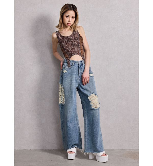 GYDA「Mix material コルセットデザイントップス」|Tシャツ・カットソー|