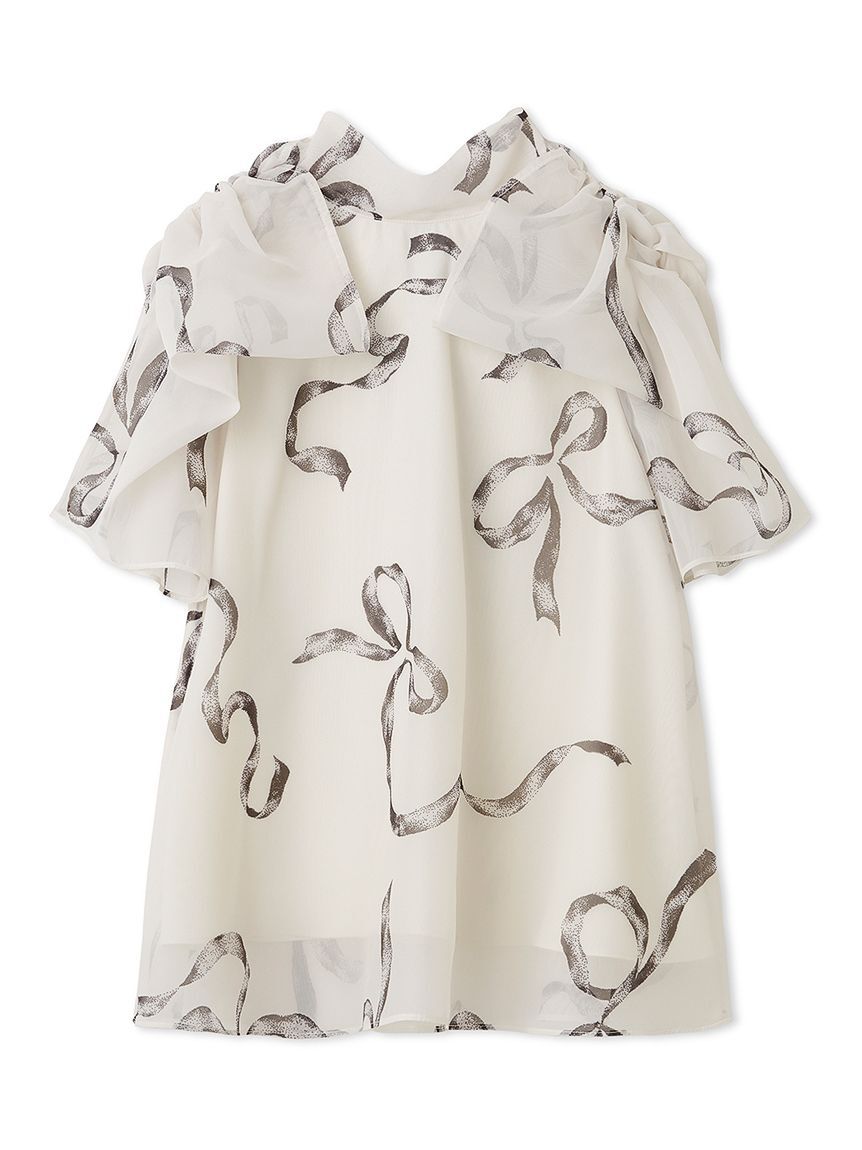 SNIDEL「Sustainableリボンライクオーガンシースルーブラウス」|シャツ・ブラウス|