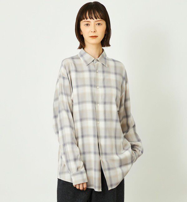 MACKINTOSH PHILOSOPHY「GREY LABEL オンブレチェックシャツ」|シャツ・ブラウス|ベージュ