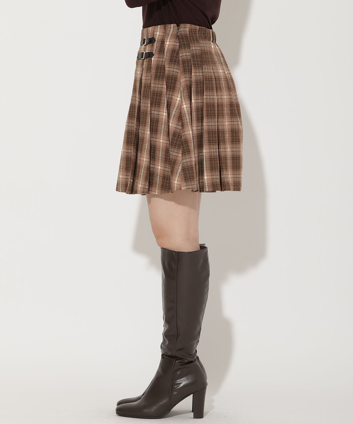 アンドクチュール「チェックミニスカート」|台形|