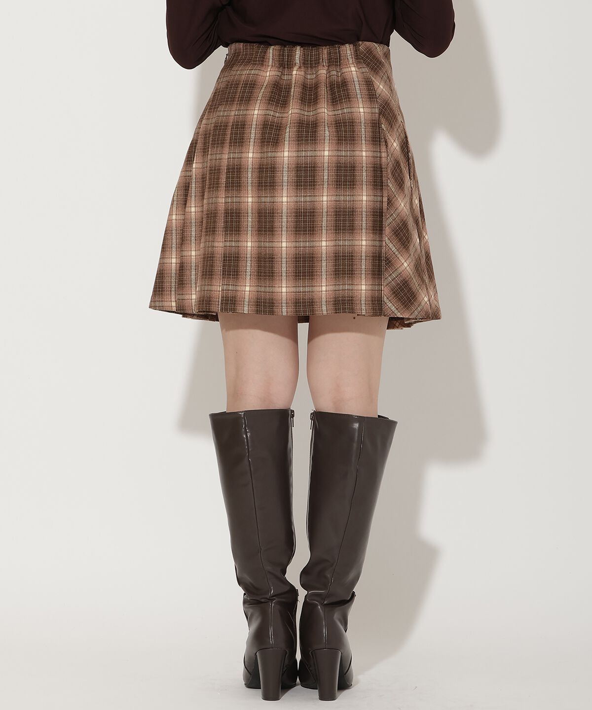 アンドクチュール「チェックミニスカート」|台形|