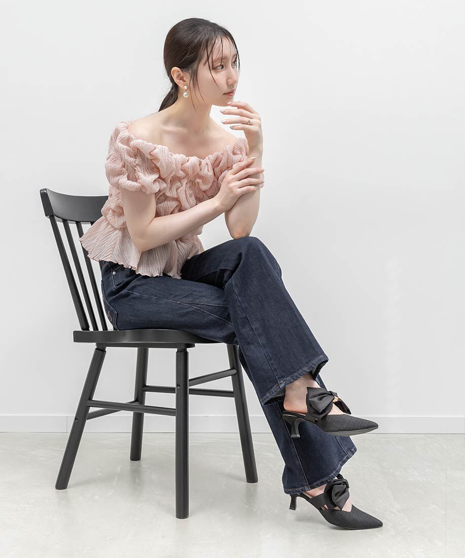  「ビッグリボンミュールパンプス」|パンプス|