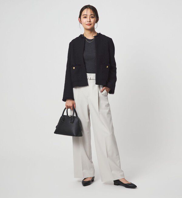 UNITED ARROWS green label relaxing「ツイードライク ノーカラー ジャケット」|ノーカラージャケット|