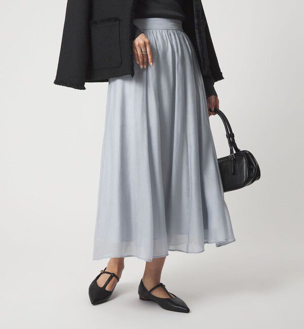 UNITED ARROWS green label relaxing「［size SHORTあり］エアリーギャザー スカート」|フレア|LT.BLUE