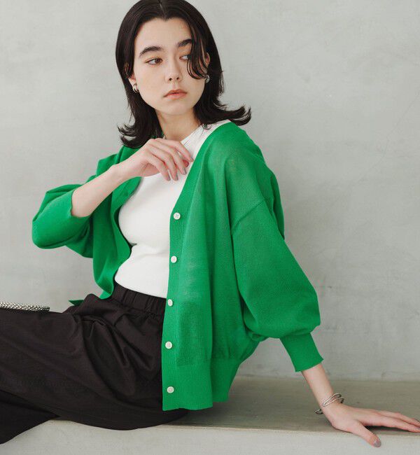 UNITED ARROWS green label relaxing「【結論シリーズ】ビューティーネック2WAYカーデ ウォッシャブル」|カーディガン|KELLY
