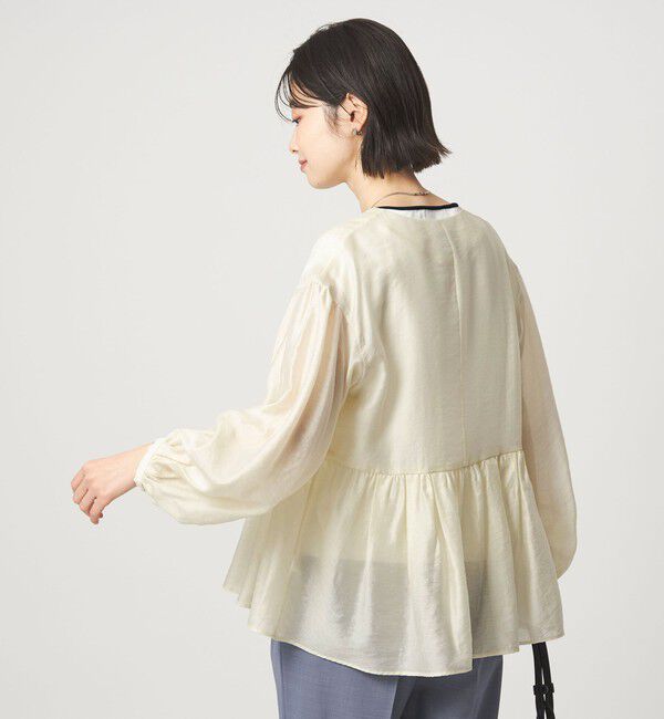 UNITED ARROWS green label relaxing「［size SHORTあり］fleurie(フルリー) シアー ノーカラー ジャケット 接触冷感」|ノーカラージャケット|