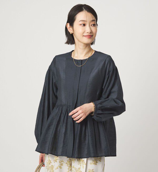 UNITED ARROWS green label relaxing「［size SHORTあり］fleurie(フルリー) シアー ノーカラー ジャケット 接触冷感」|ノーカラージャケット|