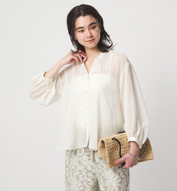 UNITED ARROWS green label relaxing「ラミーライク マチ フレア ブラウス」|シャツ・ブラウス|