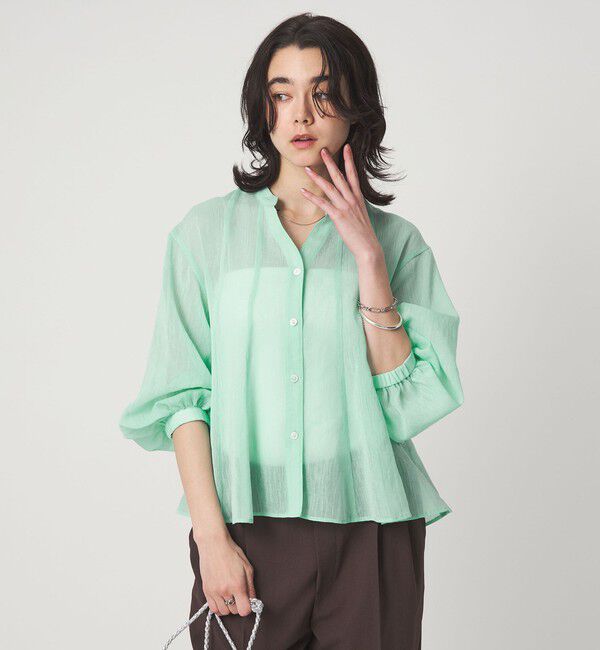 UNITED ARROWS green label relaxing「ラミーライク マチ フレア ブラウス」|シャツ・ブラウス|LIME