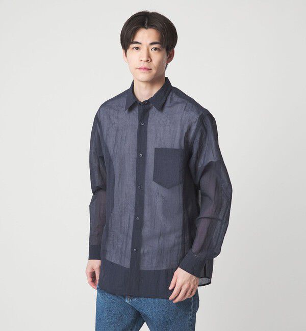 UNITED ARROWS green label relaxing「ナイロン シアー リップストップ 長袖 ジャストルーズ シャツ」|シャツ・ブラウス|