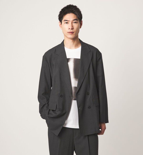 UNITED ARROWS green label relaxing「TR 和紙 ダブルブレスト ブレザー ジャケット」|テーラードジャケット|DK.GRAY