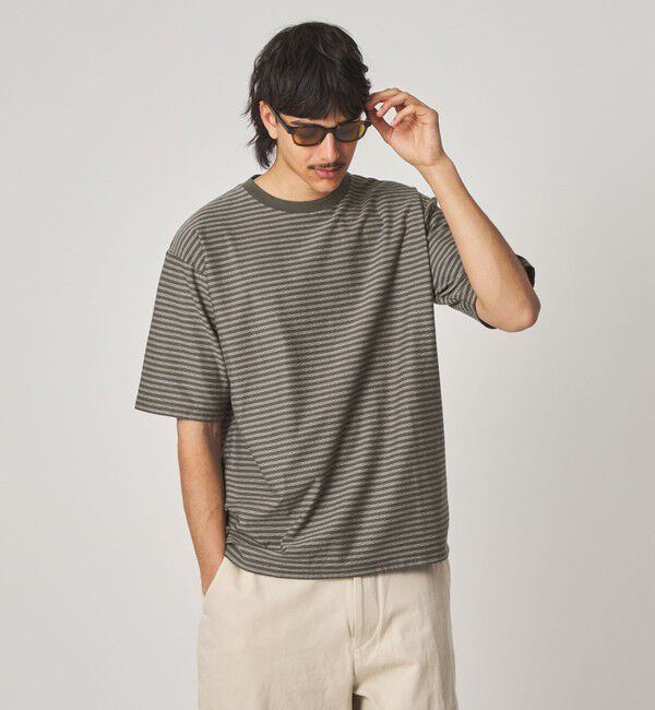 STEVEN ALAN「＜Steven Alan＞ オーガニックコットン ボーダー ショートスリーブ Tシャツ」|Tシャツ・カットソー|