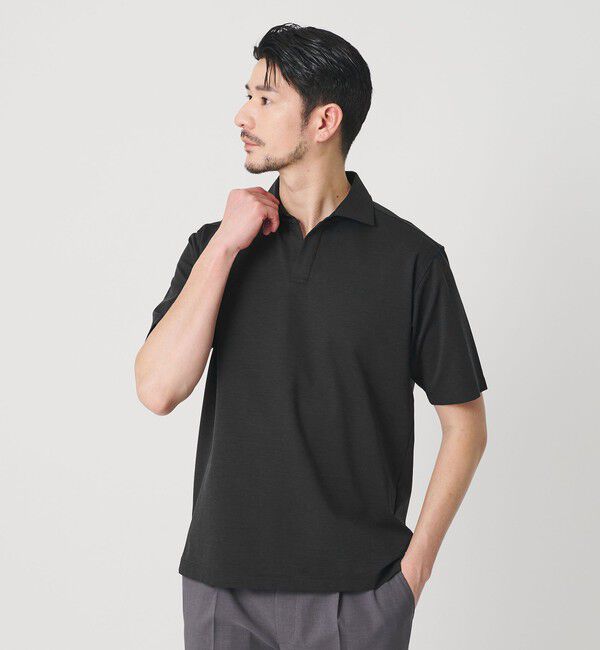BEAUTY&YOUTH UNITED ARROWS「【WEB限定 WARDROBE SMART】クール ハイゲージ モクロディ スキッパー ポロシャツ【抗菌防臭・接触冷感】」|ポロシャツ|