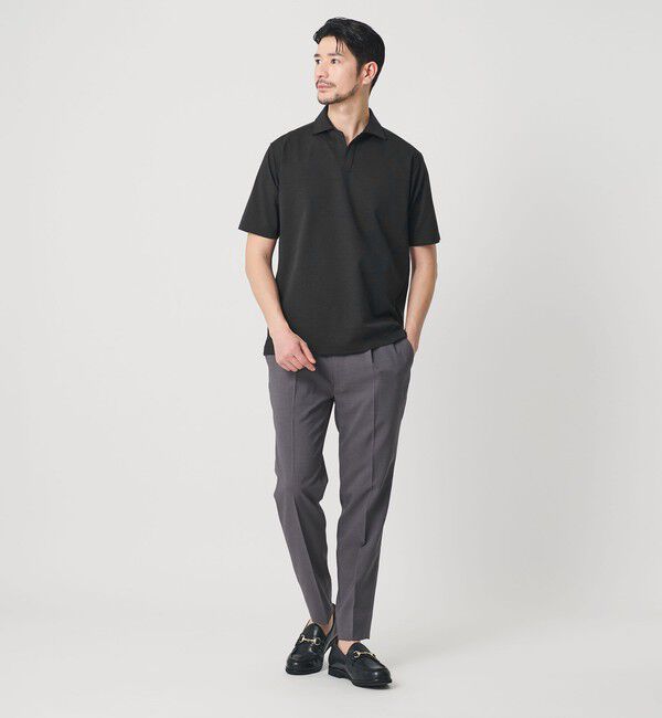 BEAUTY&YOUTH UNITED ARROWS「【WEB限定 WARDROBE SMART】クール ハイゲージ モクロディ スキッパー ポロシャツ【抗菌防臭・接触冷感】」|ポロシャツ|