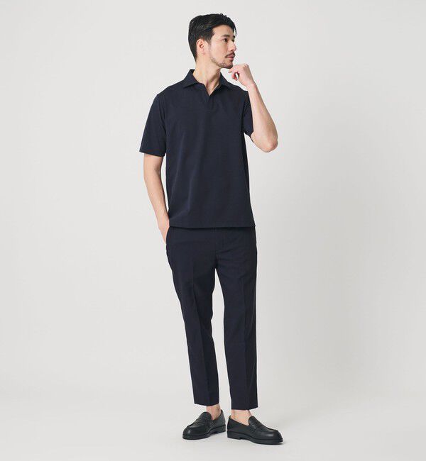 BEAUTY&YOUTH UNITED ARROWS「【WEB限定 WARDROBE SMART】クール ハイゲージ モクロディ スキッパー ポロシャツ【抗菌防臭・接触冷感】」|ポロシャツ|