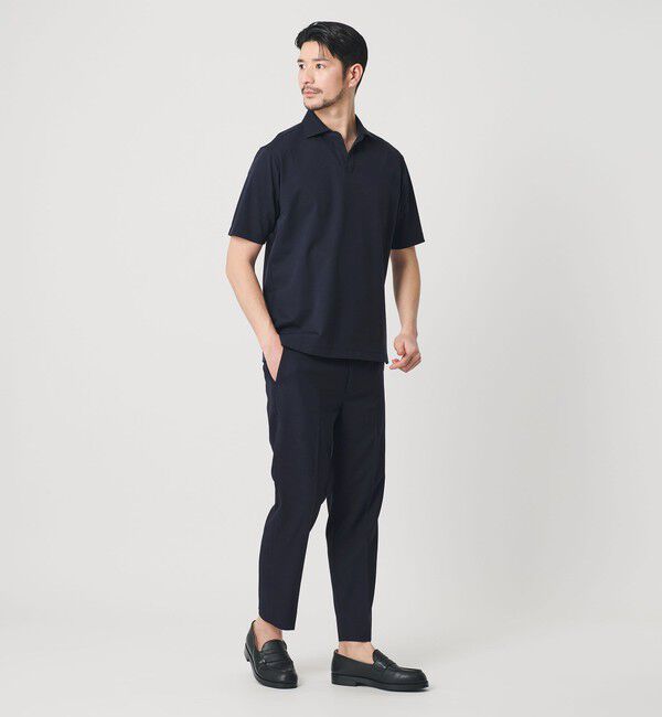 BEAUTY&YOUTH UNITED ARROWS「【WEB限定 WARDROBE SMART】クール ハイゲージ モクロディ スキッパー ポロシャツ【抗菌防臭・接触冷感】」|ポロシャツ|