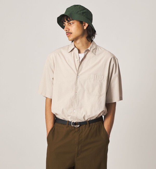 STEVEN ALAN「＜Steven Alan＞ シボチェック レギュラーカラー ショートスリーブ シャツ BOX」|シャツ・ブラウス|