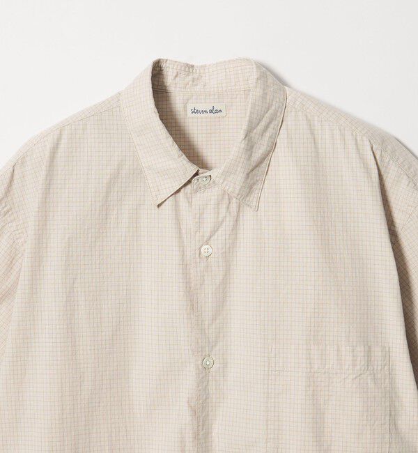 STEVEN ALAN「＜Steven Alan＞ シボチェック レギュラーカラー ショートスリーブ シャツ BOX」|シャツ・ブラウス|