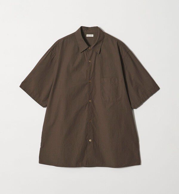 STEVEN ALAN「＜Steven Alan＞ シボチェック レギュラーカラー ショートスリーブ シャツ BOX」|シャツ・ブラウス|DK.BROWN