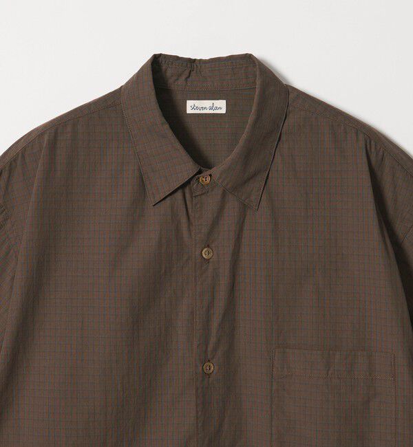 STEVEN ALAN「＜Steven Alan＞ シボチェック レギュラーカラー ショートスリーブ シャツ BOX」|シャツ・ブラウス|