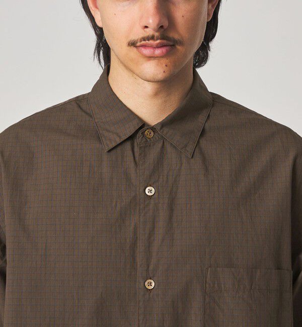 STEVEN ALAN「＜Steven Alan＞ シボチェック レギュラーカラー ショートスリーブ シャツ BOX」|シャツ・ブラウス|