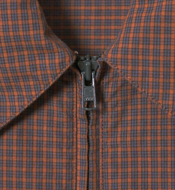 STEVEN ALAN「＜Steven Alan＞ オーガニックコットン チェック ジップ プルオーバー ショートスリーブ シャツ」|シャツ・ブラウス|